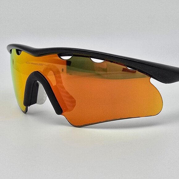 Oakley Custom M Frame Jet Black Vented Golf Fire Iridium Hybris S Sunglasses - Picture 1 of 13